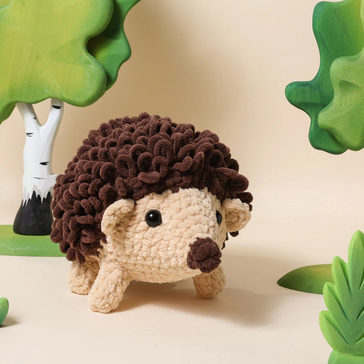 Egeltje Eef Haakpakket – Compleet DIY met Big Darling-garen, patroon & veiligheidsogen – Knuffel haken cadeau