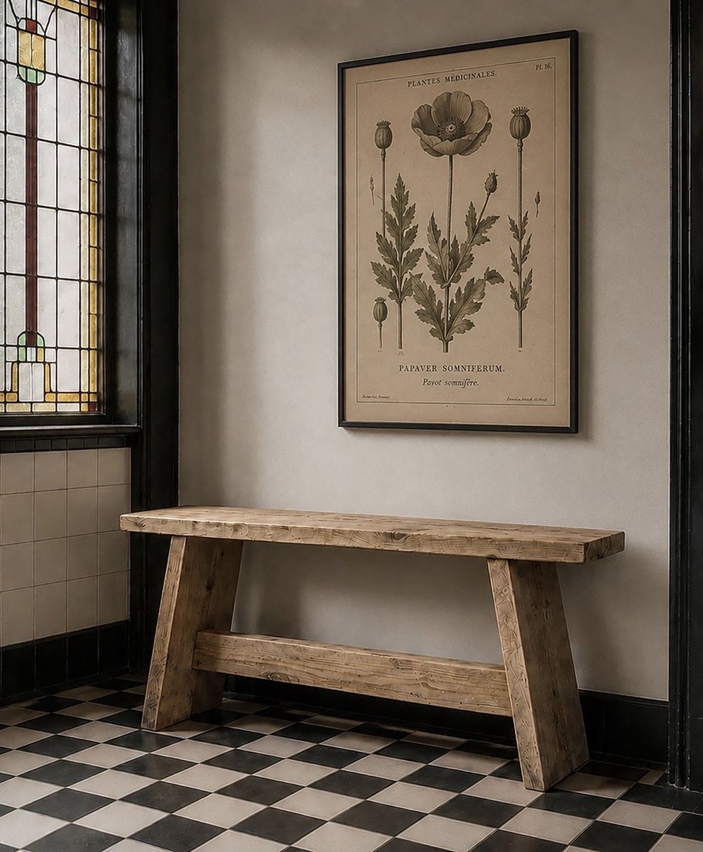 steigerhouten bankje XL - kruk - Gebruikt hout - 90x19,5x47 cm