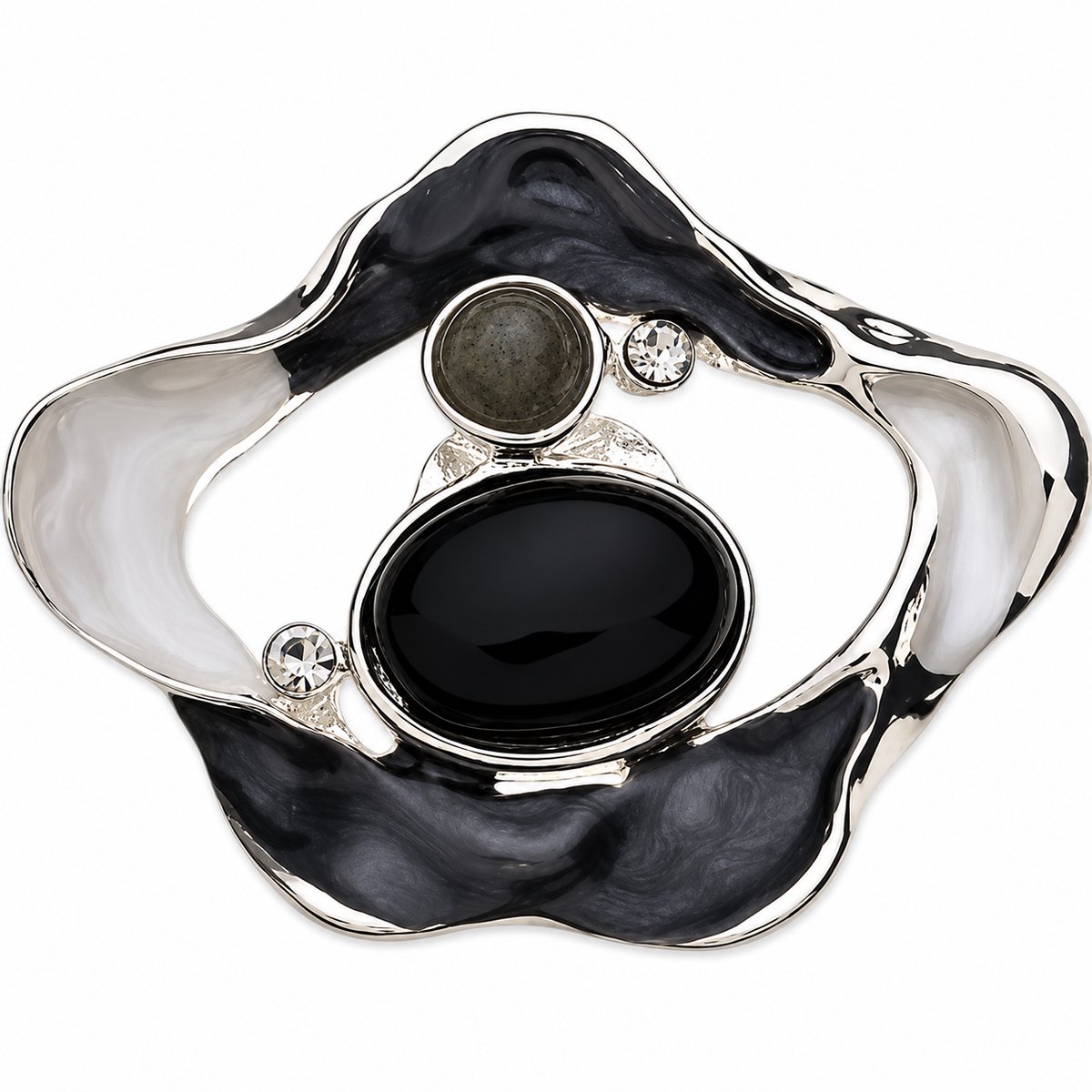 Fashionclip®- Magneet - Broches - Magneetsluiting - Magneetbroche - Zilver - Tijdloze Grijstinten