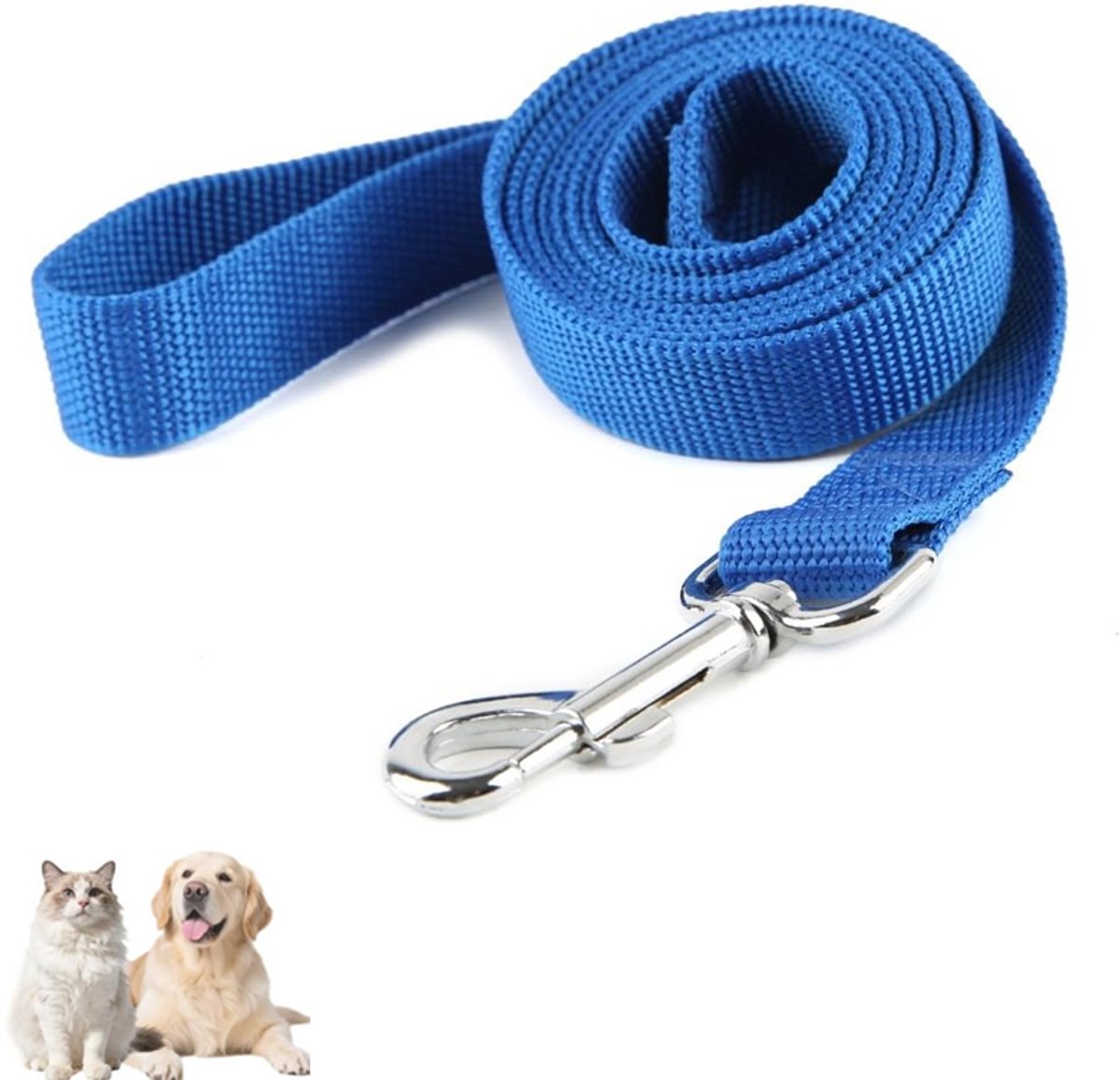 1-pack - Riem - Hondenriem - Trainingstouw - Polypropyleen - Stevig en duurzaam - Lang - Geschikt voor gehoorzaamheidstraining, terugroeptraining en behendigheidstraining - Ideaal voor spelen, kamperen of activiteiten in de tuin - 500 cm - Blauw