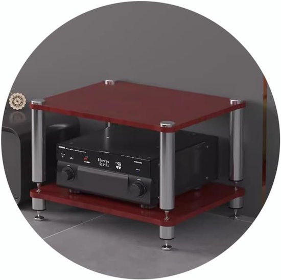 HiFi rek - AV meubel - Audio-opslag - Schokabsorberende voeten - 60x48x40cm - Zwart — afbeelding 5