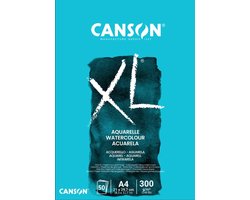 Canson XL - blok aquarelpapier (cellulose, fijne korrel) - 300g/m² - 21x29,7cm (A4)|50 vellen
