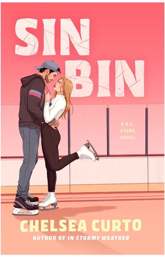 Un homme et une femme en patins se font face, avec "SIN BIN" en gros caractères au-dessus.