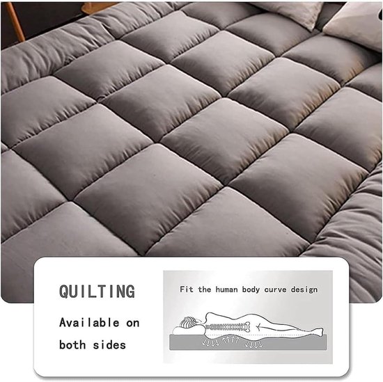 Japanse futonmatras - Vloermatras oprolbaar - Comfortabel slapen - Ademend katoenmix - 120x200cm - Grijs — afbeelding 5