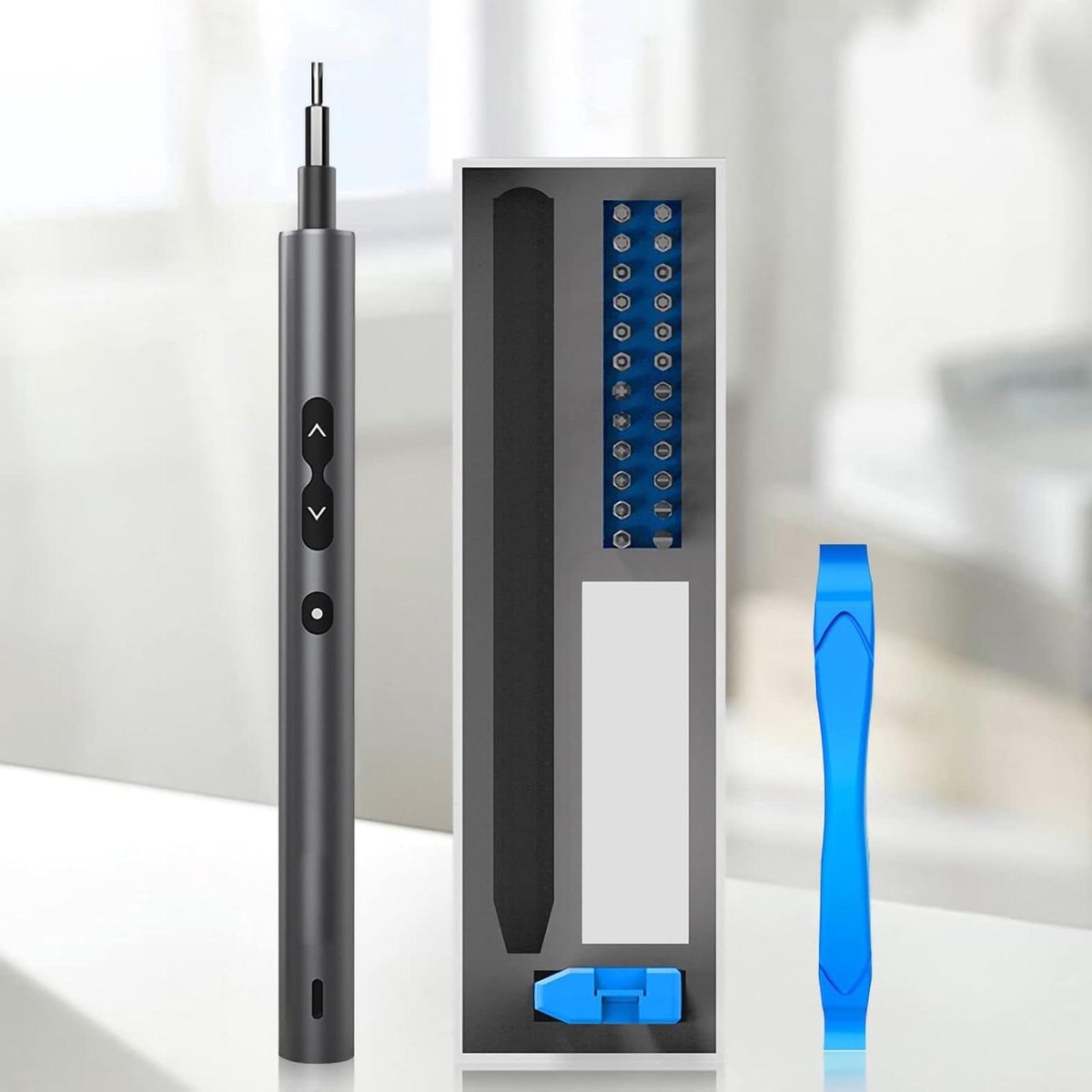 Elektrische Schroevendraaerset - Accuschroevendraaier Set - Elektronica Repareren - Met LED Verlichting - 330mAh Batterij - Aluminium Kleur