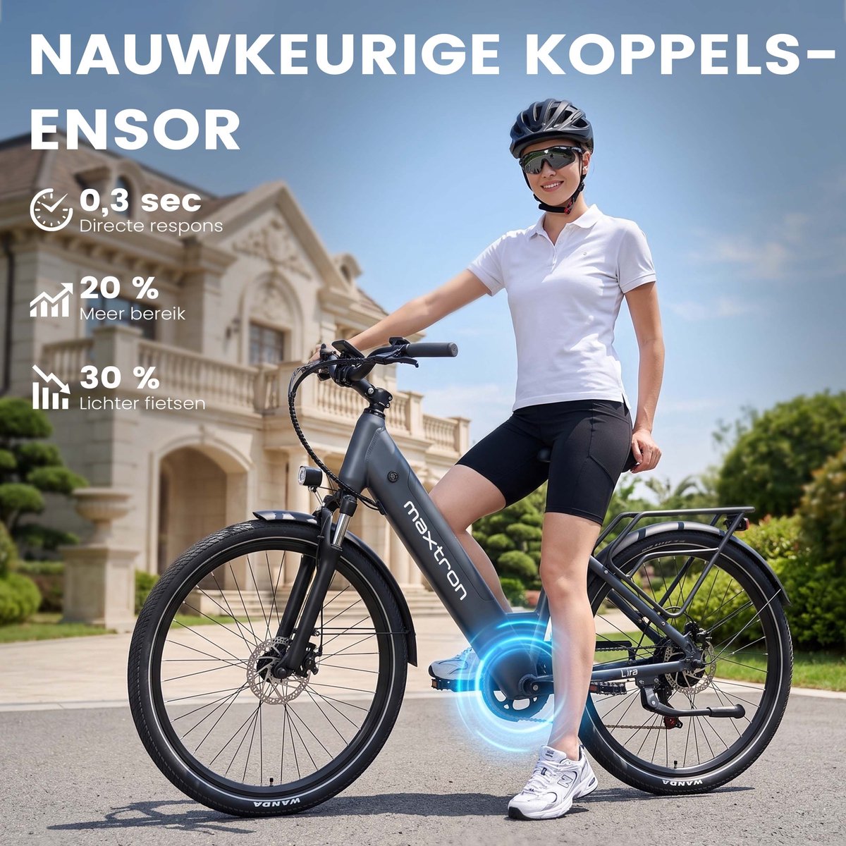 Maxtron Lira 28: Stadsfiets 48V 15Ah, 140 km bereik thumbnail 8