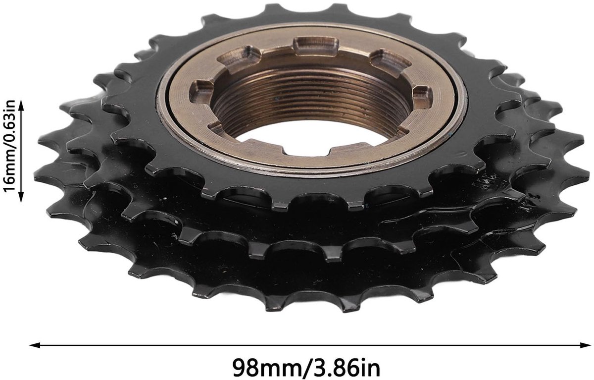 Dailygoods- Fietsaccessoire Drietraps Versnelling 18/21/24T - Staal - Slijtvast - Corrosiebestendig - Eenvoudige Montage - Soepele Kettingoverdracht - Fietsversnelling