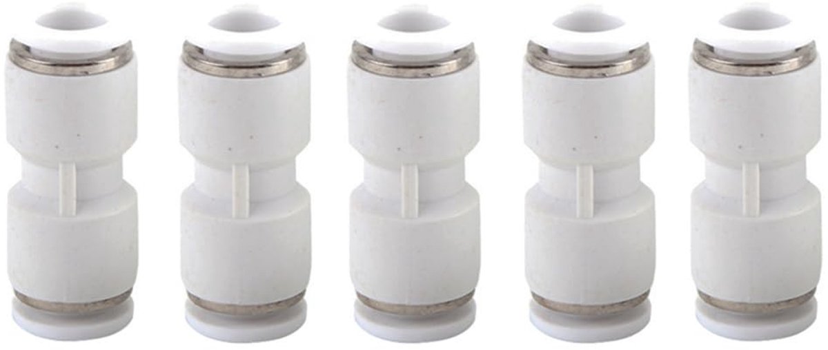 Dailygoods - Pneumatische adapter - 5Pack - Snelkoppelingen - Geschikt voor pneumatische machines - Metaal - Push Quick Connect - Lekkage voorkomen