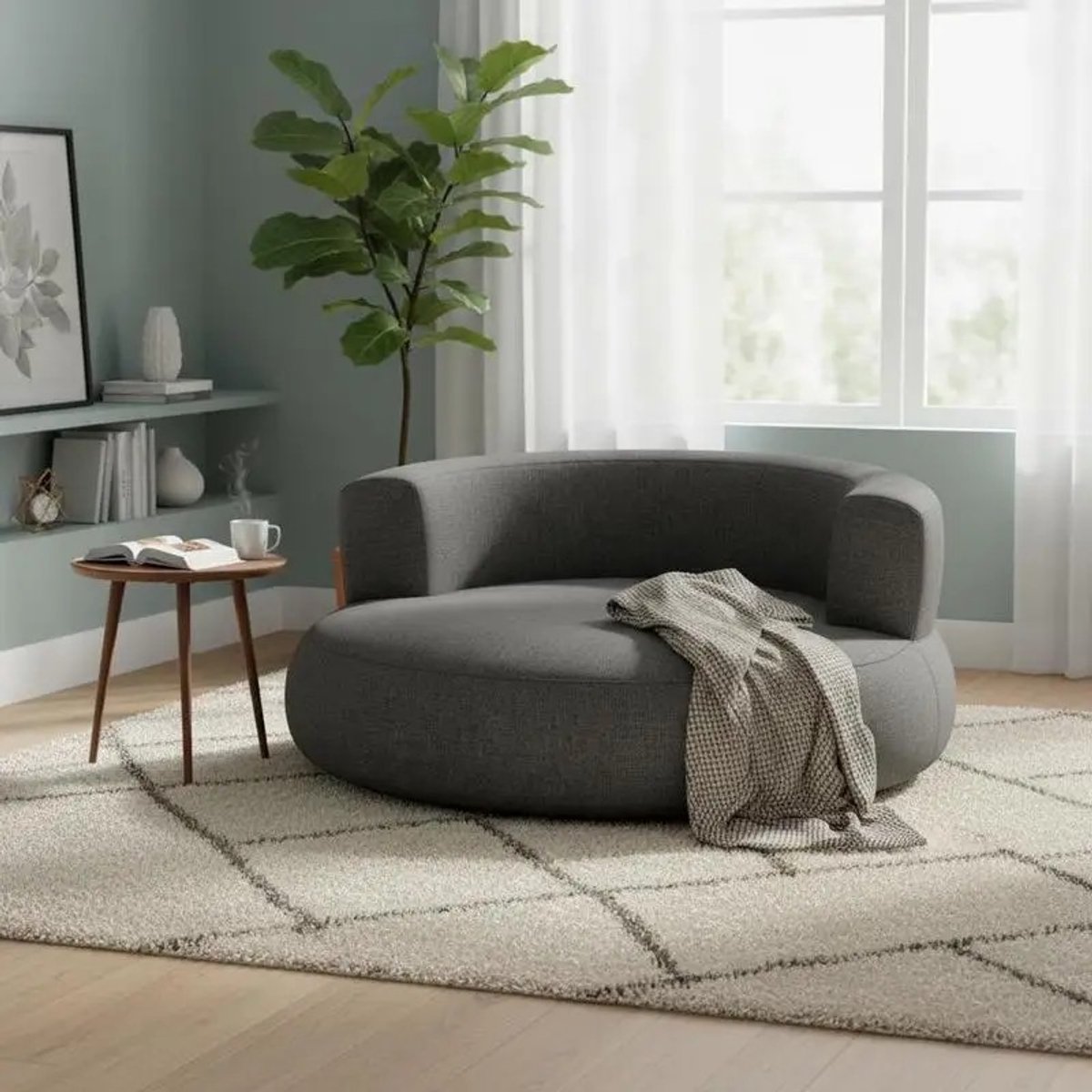 Dailygoods Opblaasbare loungestoel met afneembare hoes en groot liggedeelte, opblaasbare bank voor woonkamer en slaapkam