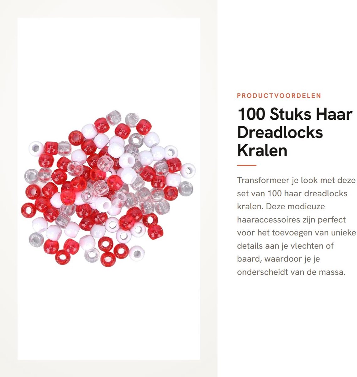 Dailygoods- Dreadlocks Kralen 100 Stuks - Haarvlechtkralen - Haaraccessoires - Baarddecoratie - Kunststof - Modieuze Kleuren - Haarkralen