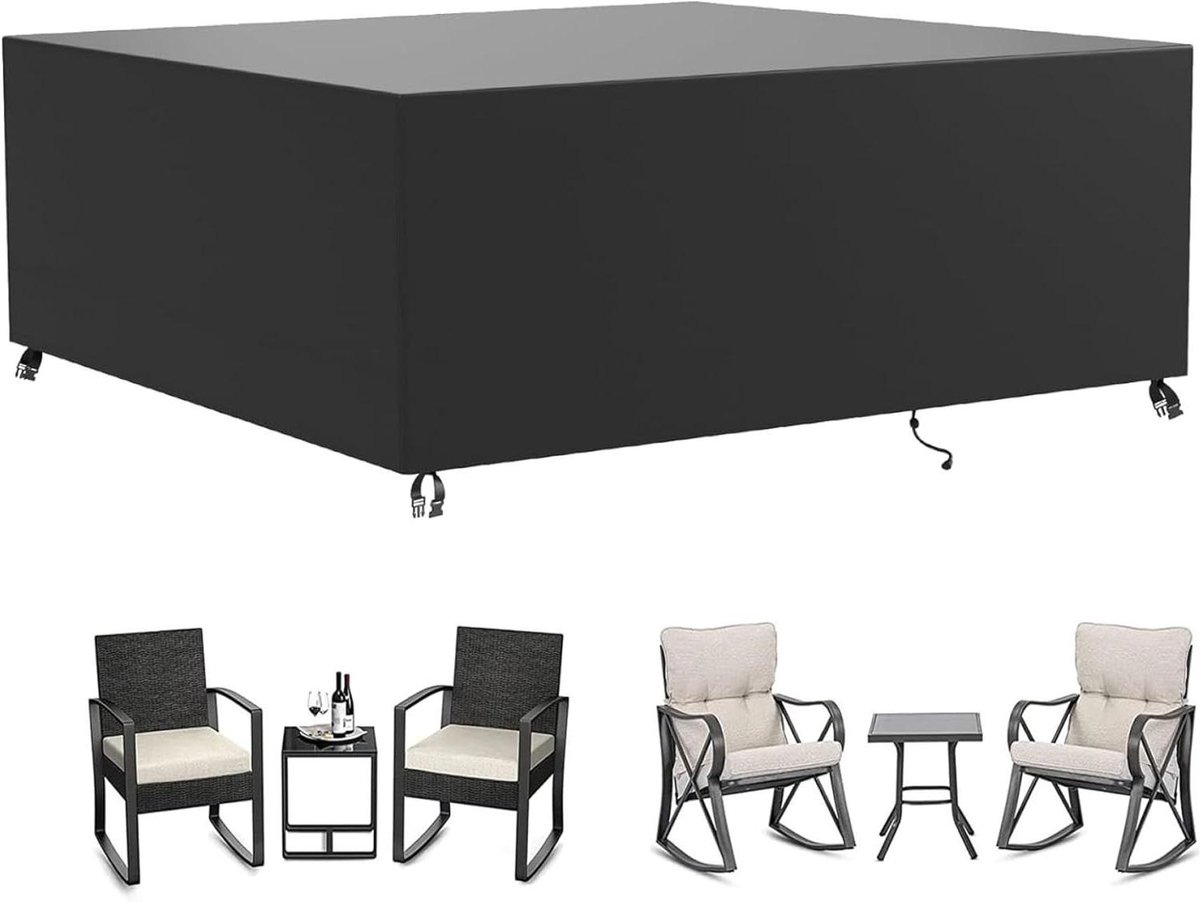Tuinstoelhoes - Beschermhoes Stoel - Meubels Beschermen - Waterdicht 420D Materiaal - 190x90x85 cm - Zwart