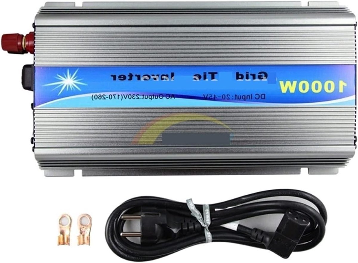 Netgekoppelde Omvormer - Zonne-energie Converter - Energie Opwekken - MPPT Functie - 1000 W - Zilver