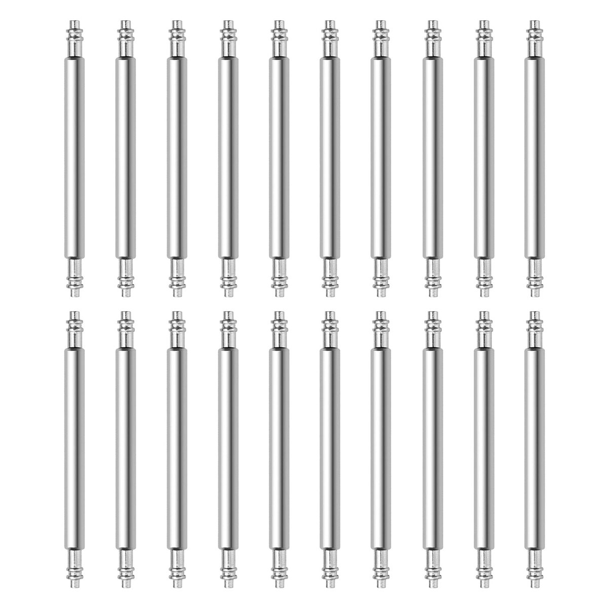 Dailygoods- Vrijgavepennen 20 Stuks - Verwijderingsgereedschap - Staal - Zilverkleurig - 14 mm - Diameter 1,5 mm - Horlogereparatiegereedschap