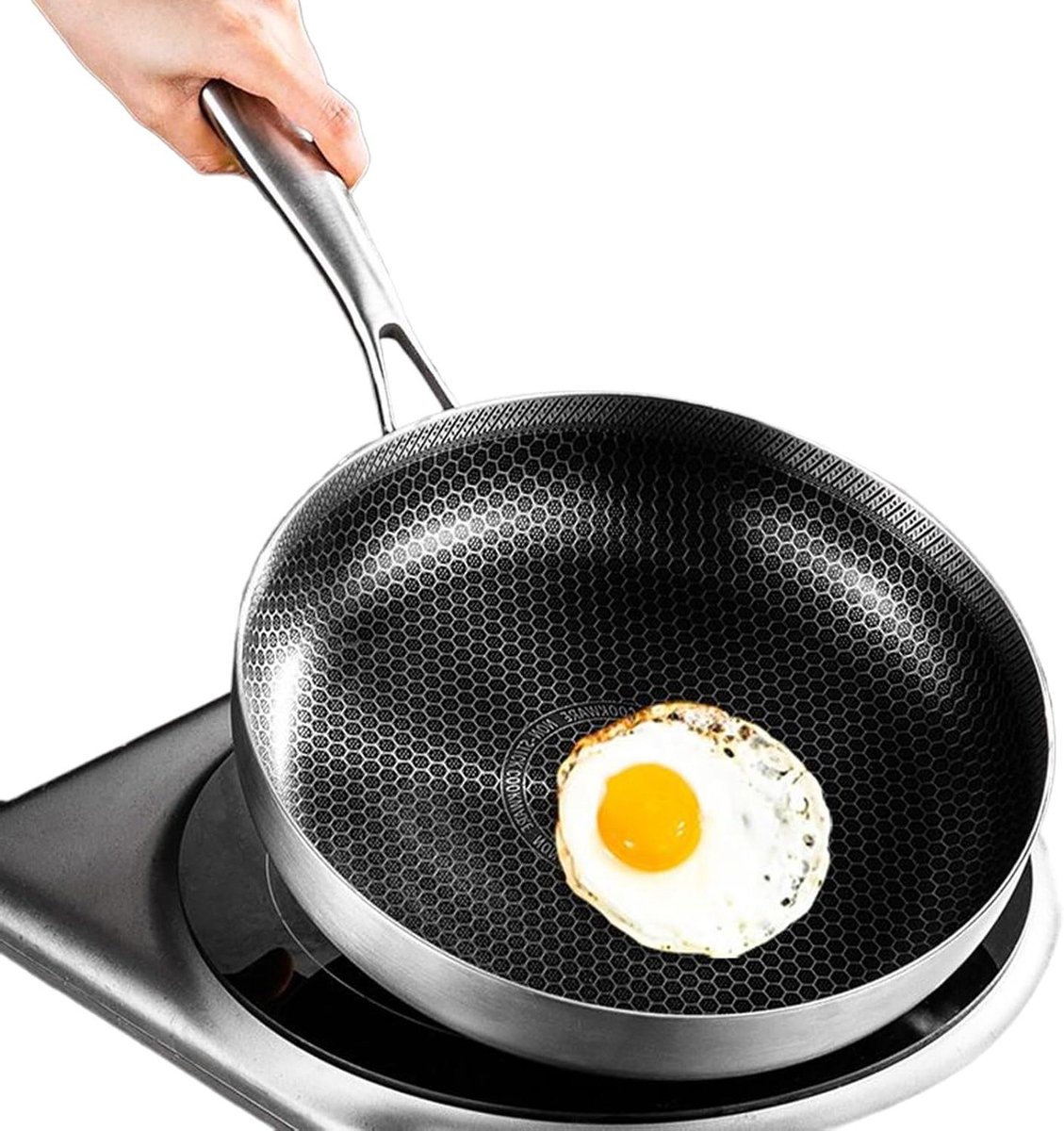 Koekenpan - Koekepan Pannenset - Dagelijks Koken - Gelijkmatige Warmteverdeling - 26 cm - Zilver