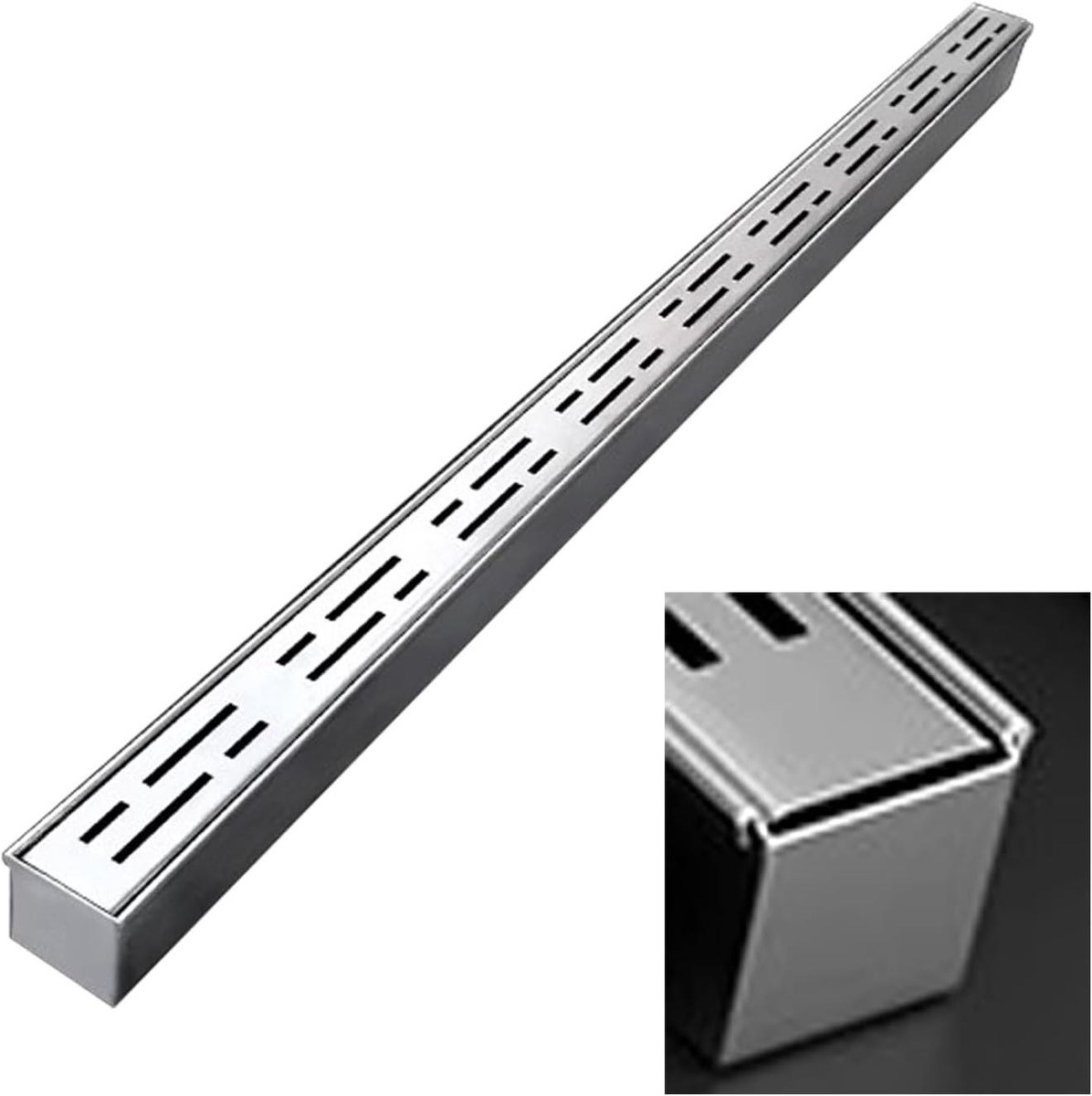 Trench Drain Kit - Kanaal Afvoer - Waterbeheer Buiten - Roestvrij Staal - Verschillende Maten - Zilver
