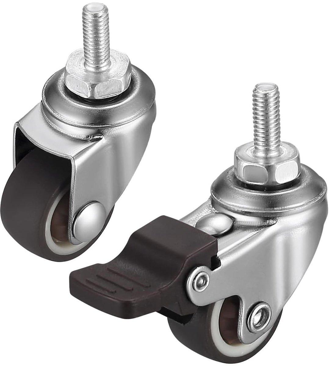 Dailygoods- Meubelwiel 50mm - Zwenkwiel set van 4 - Antislipwiel met rem - Stil en schokbestendig - Geschikt voor binnen/buiten - 360 graden rotatie
