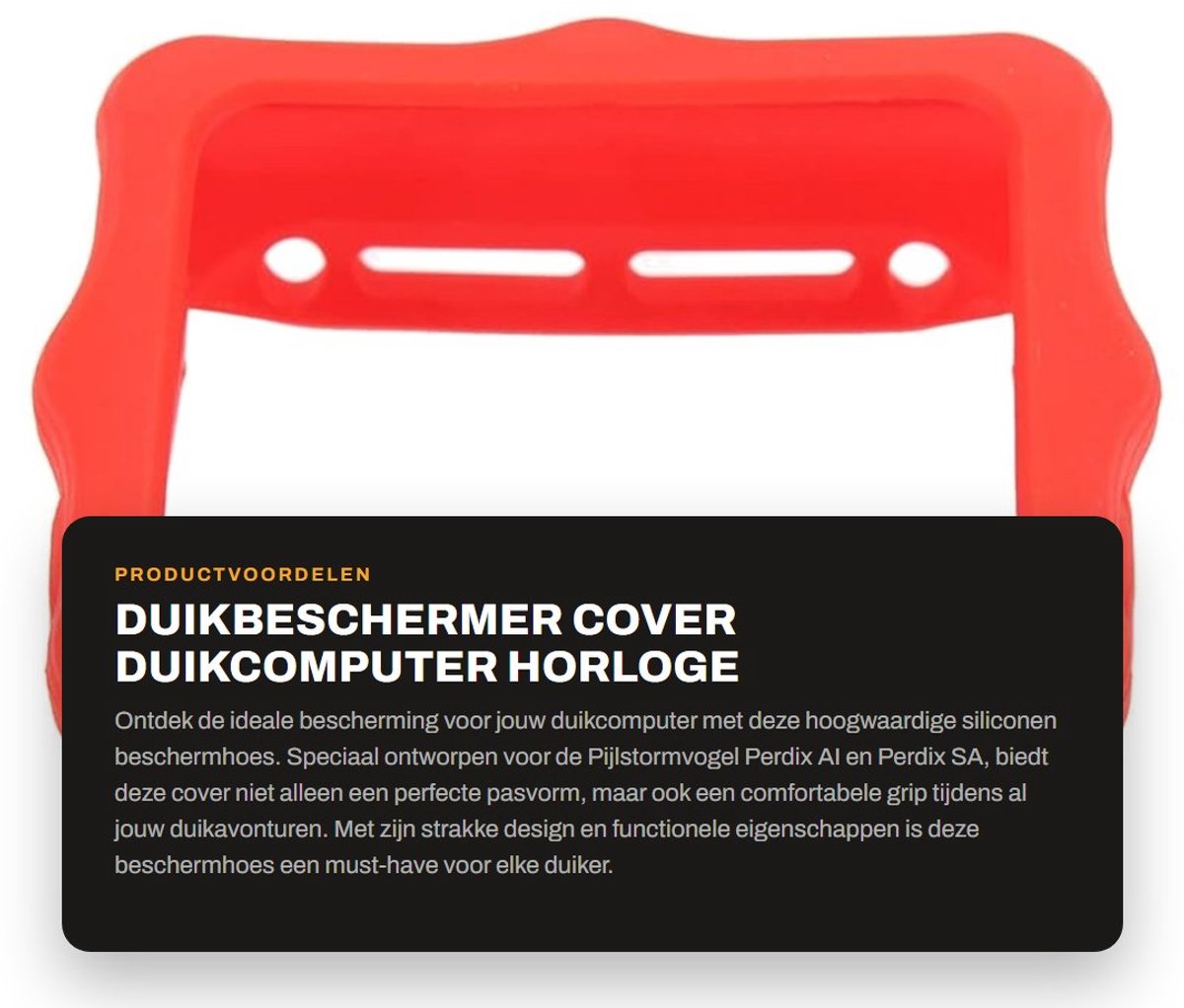 Dailygoods- Duikbeschermer Vloeibare Siliconen - Beschermhoes - Duikcomputer - Pijlstormvogel Perdix - Lichtgewicht - Strakke Pasvorm - Duikcomputerhoes