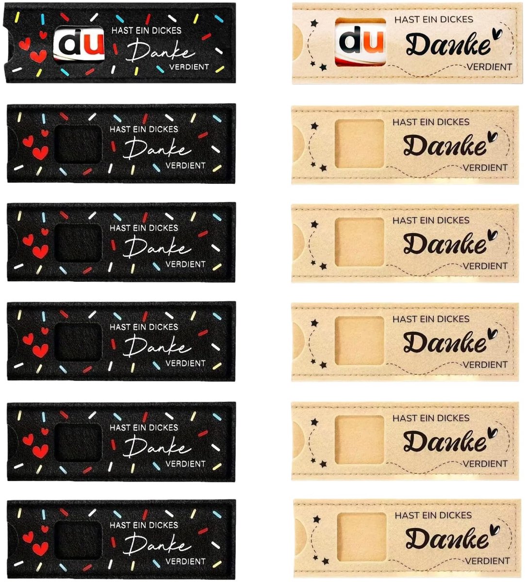Dailygoods- Vilten Hoes 12 Stuks - Bedankje - Chocolade - Geschenken - Teamcadeau - Handgemaakt - Cadeauhoes