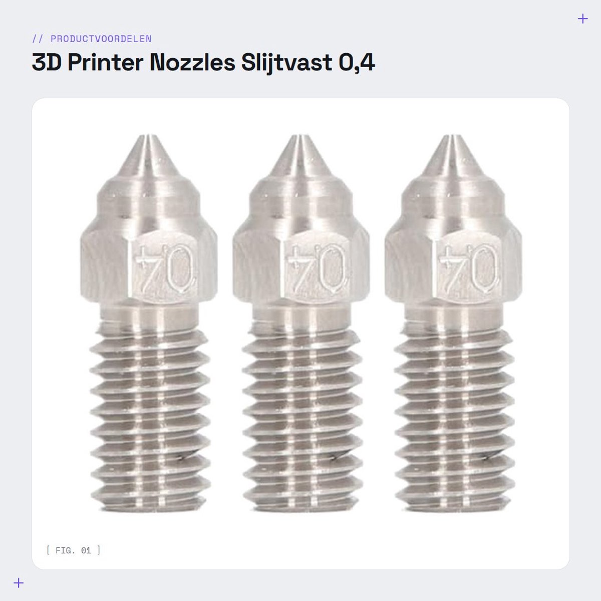 Dailygoods- Nozzle 0,4 mm - Set van 3 Stuks - Roestvrij Staal - Slijtvast - Geschikt voor Neptune 4/4Pro - Betere Thermische Geleidbaarheid - 3D Printer Mondstuk