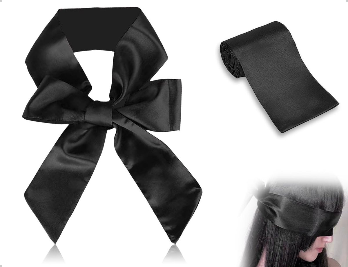 Dailygoods- Oogmasker Satijn - Verstelbaar Slaapmasker - Geschikt voor Vrouwen/Mannen - Comfortabel en Duurzaam - 130 cm x 8,5 cm - Ideaal voor Thuis/Vlucht