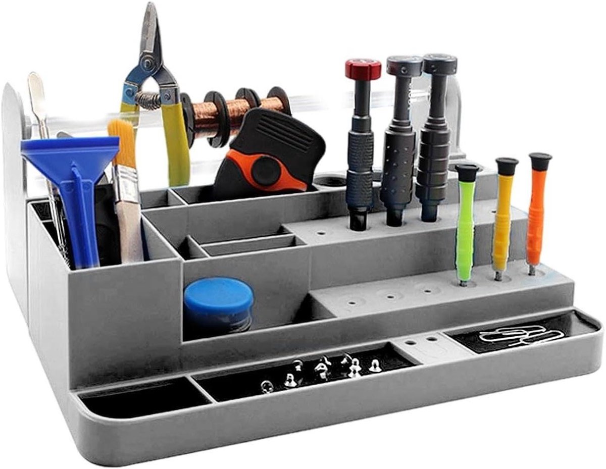 Schroevendraaier Organizer - Gereedschap Opberger - Werkbank Organiseren - Specifieke Vakken - 143B x 78H cm - Zilver