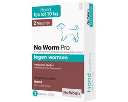 No Worm - Pro Kleine Hond en Puppy van 0,5 tot 10 kilogram - 2 pillen