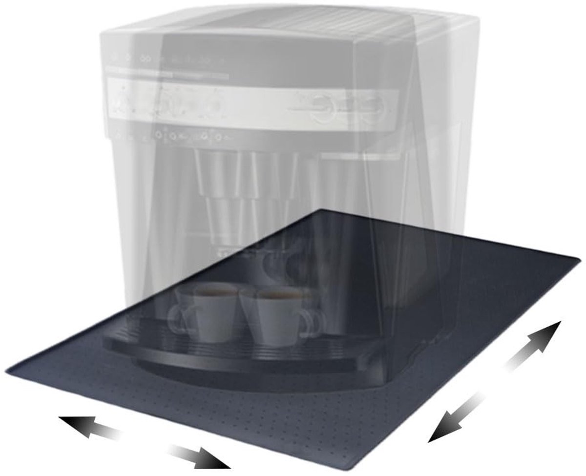 Dailygoods- Siliconenmat Antislip - Onderlegger Koffiezetapparaat - Onderlegger Werkblad - Dubbelzijdige Bescherming - 48 x 30 cm - Schokbestendig