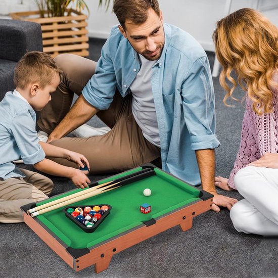 Biljart Speeltafel - Mini Tafel - Familie Spel - Verstelbare Hoogte - 52 x 29 cm - Bruin — afbeelding 2