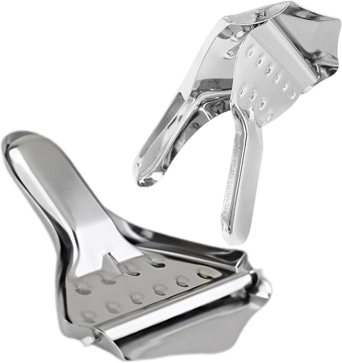 Limoenpers Roestvrij Staal - Citruspers Set - Sap Maken - Voedselveilig Materiaal - 2 Stuks - Zilver