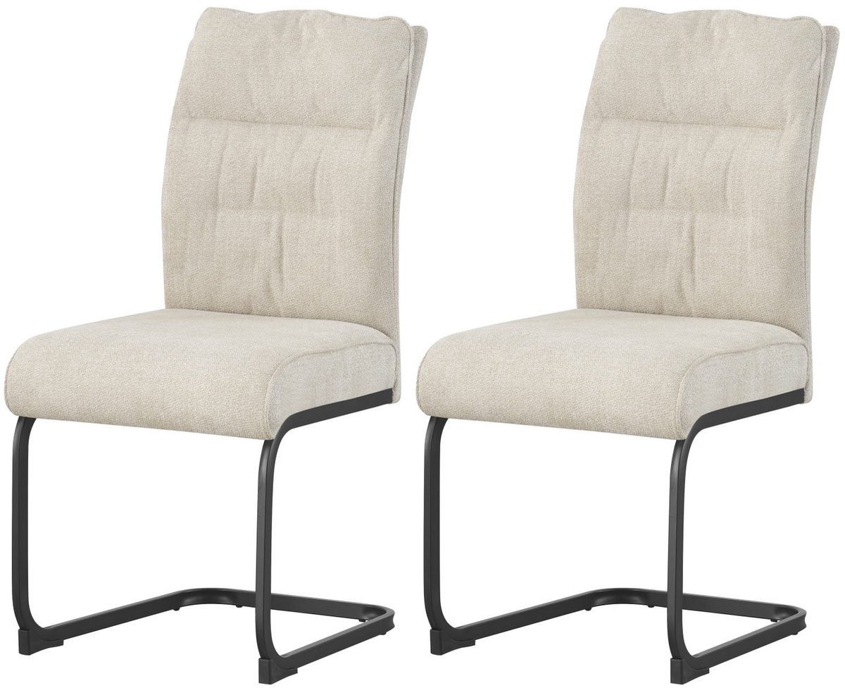 Furnilux Frieda stoel set van 2 in crème - Moderne design fauteuils - 47cm blanc