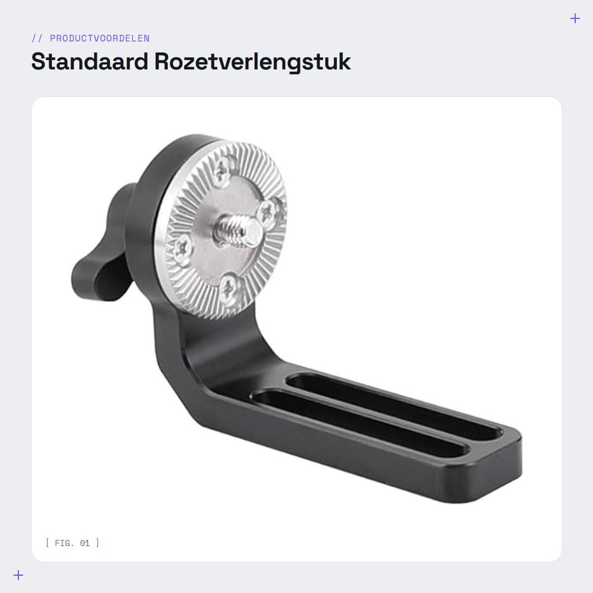 Dailygoods- Rozetverlengstuk met M6-vergrendelingsknop - Standaard - Geanodiseerde Aluminiumlegering - Dubbele Bevestigingsgroef - Inclusief Inbussleutel - Voor Camera-accessoires - Cameraaccessoire