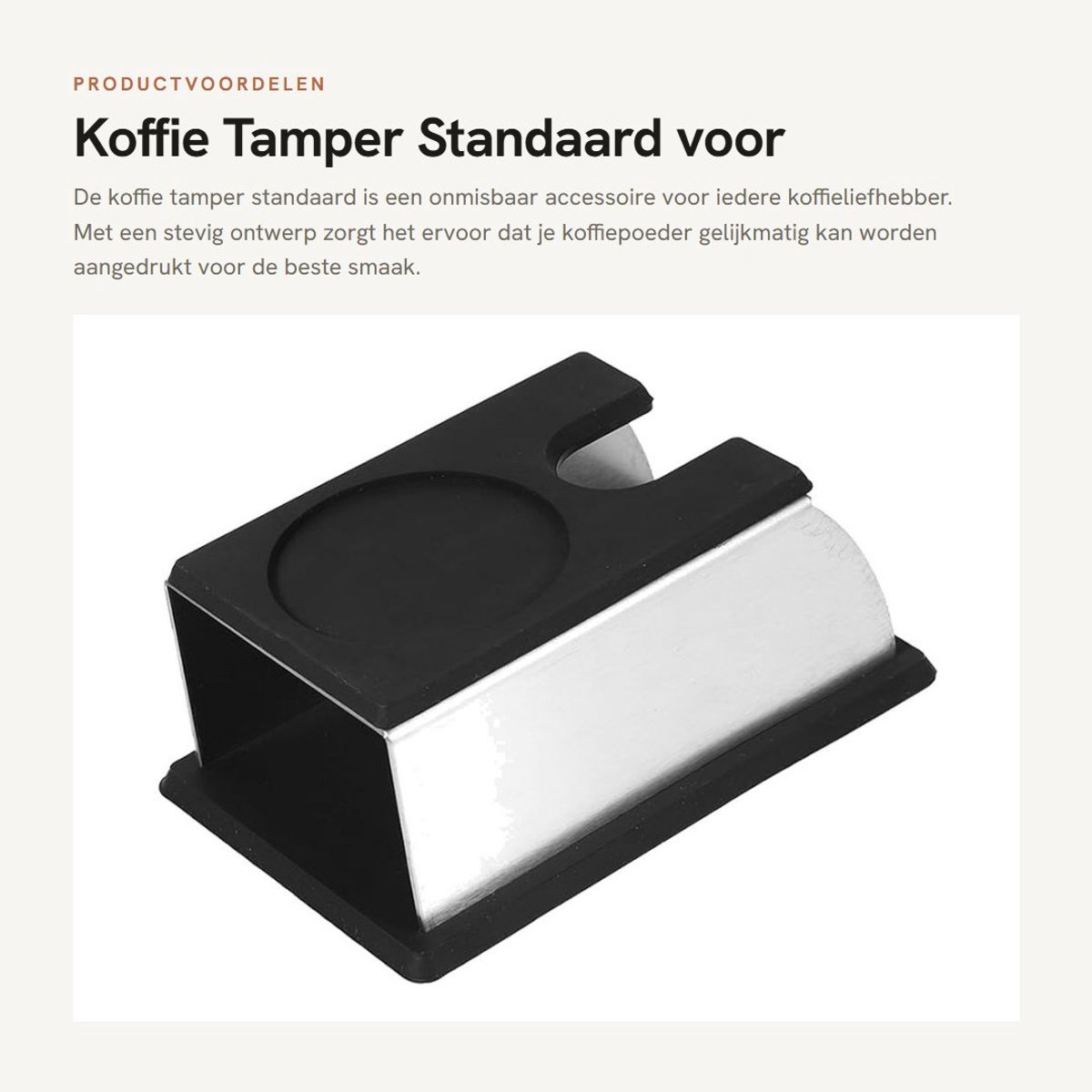 Dailygoods- Koffie Tamper 51 mm - Antislip Houder - Koffieaccessoires - Draagbaar - Verstelbaar - Compact Formaat - Koffiestamper