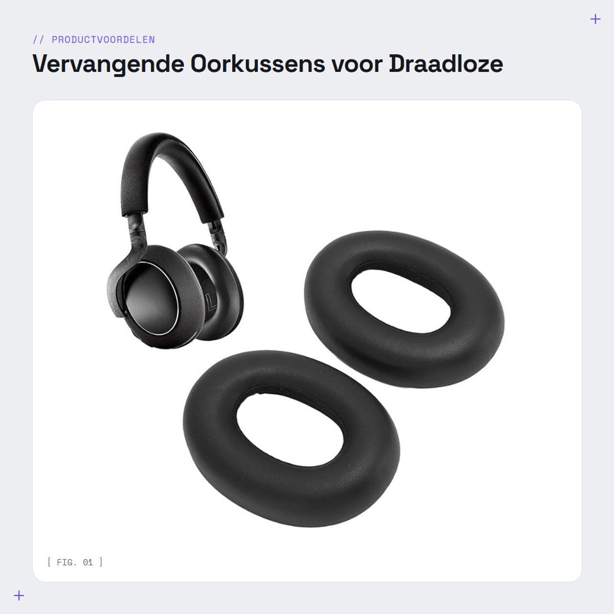 Dailygoods - Vervangende Oorkussens voor Draadloze Hoofdtelefoon van Proteïne Leer