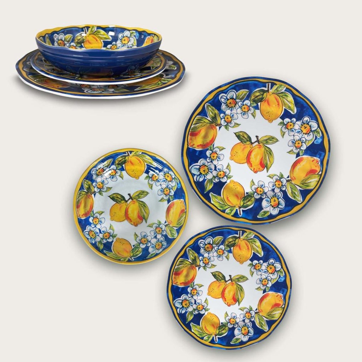 Arca LIMONI Set van 2 Melamine Ronde Dessert Borden Ø22cm