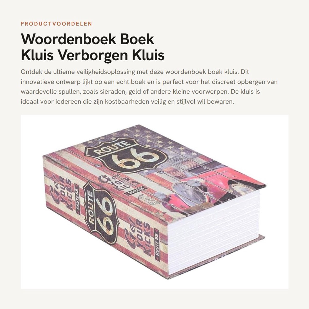 Dailygoods- Boekkluis Simulatie Uiterlijk - Verstevigd Metalen Constructie - Sleutelslot - Opbergdoos - Discreet Veilig - Voor Geld/Sieraden - Opbergkluis