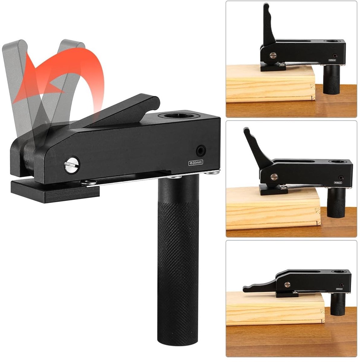 Dailygoods- Houtklemmen 20mm - 2 Stuks - Bureauklem - Aluminium - Houtbewerking - Duurzaam - Maximaal 60 mm klemafstand - Bankklem