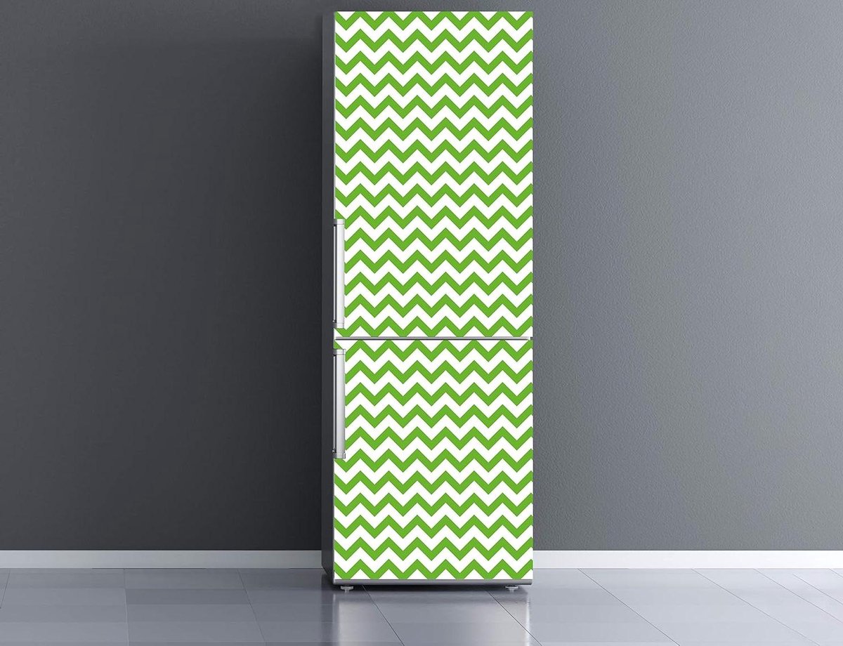 Koelkaststicker Zigzag - Koelkastdecoratie Vinyl - Keuken Opfrissen - Zelfklevend Ontwerp 