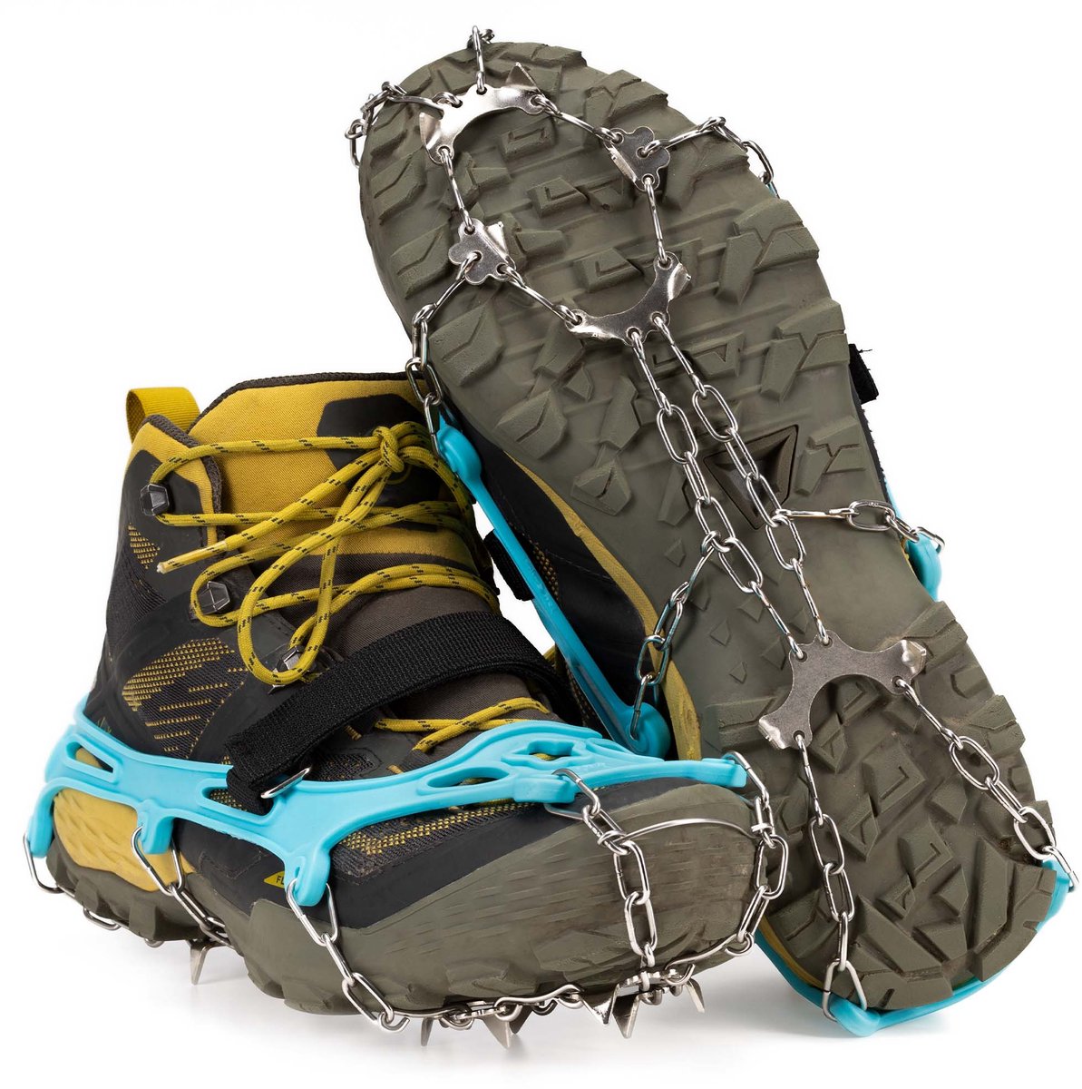 Springos Sneeuwgripzolen Voor Wandelschoenen Spikes voor Schoenen Anti Slip – 40-45 Turquoise