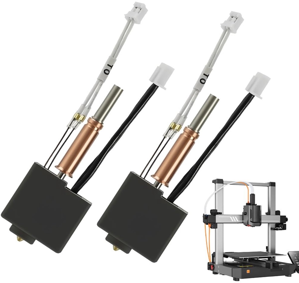 Dailygoods- Hotend-kit Hoge Temperatuurbestendigheid - 3D Printer Accessoires - Messing Mondstuk 0,4 mm - Voor Anycubic Kobra 3 - Eenvoudige Installatie - Compatibel met Kobra 3 Combo - 3D-printerkop