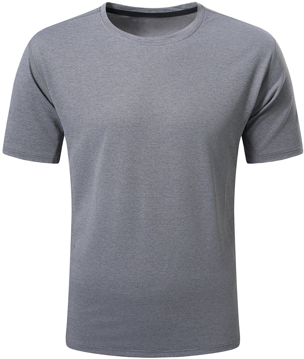 YOUTHUP Heren Casual Sport Korte Mouw T-Shirt Koel Ademend Grijs