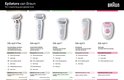 Vergelijking van Braun epilators: Silk-épil 9 Flex, 9, 7, 5, 3 met functies en specificaties.