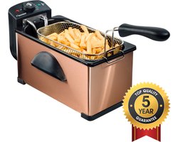 Bestron Frituurpan 3.5 liter - AF370CO - Friteuse 2000W - Kijkvenster - Koper - 5 jaar garantie