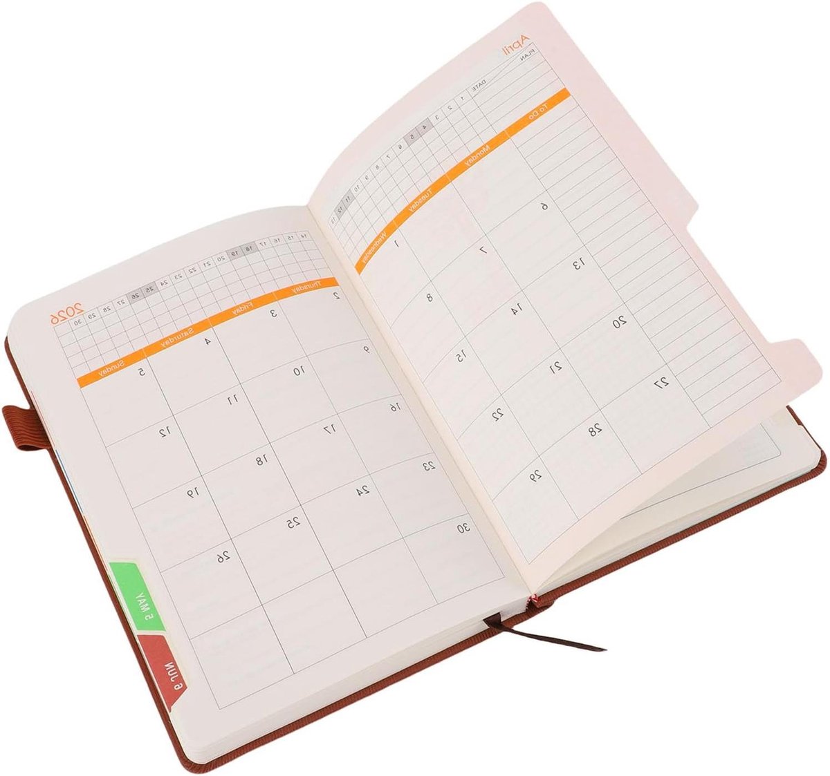 Dagelijkse Planner - Agenda Boek Organizer - Afspraken Plannen - Uurplanning 7-20 - 5.71 x 8.46 inch - Bruin