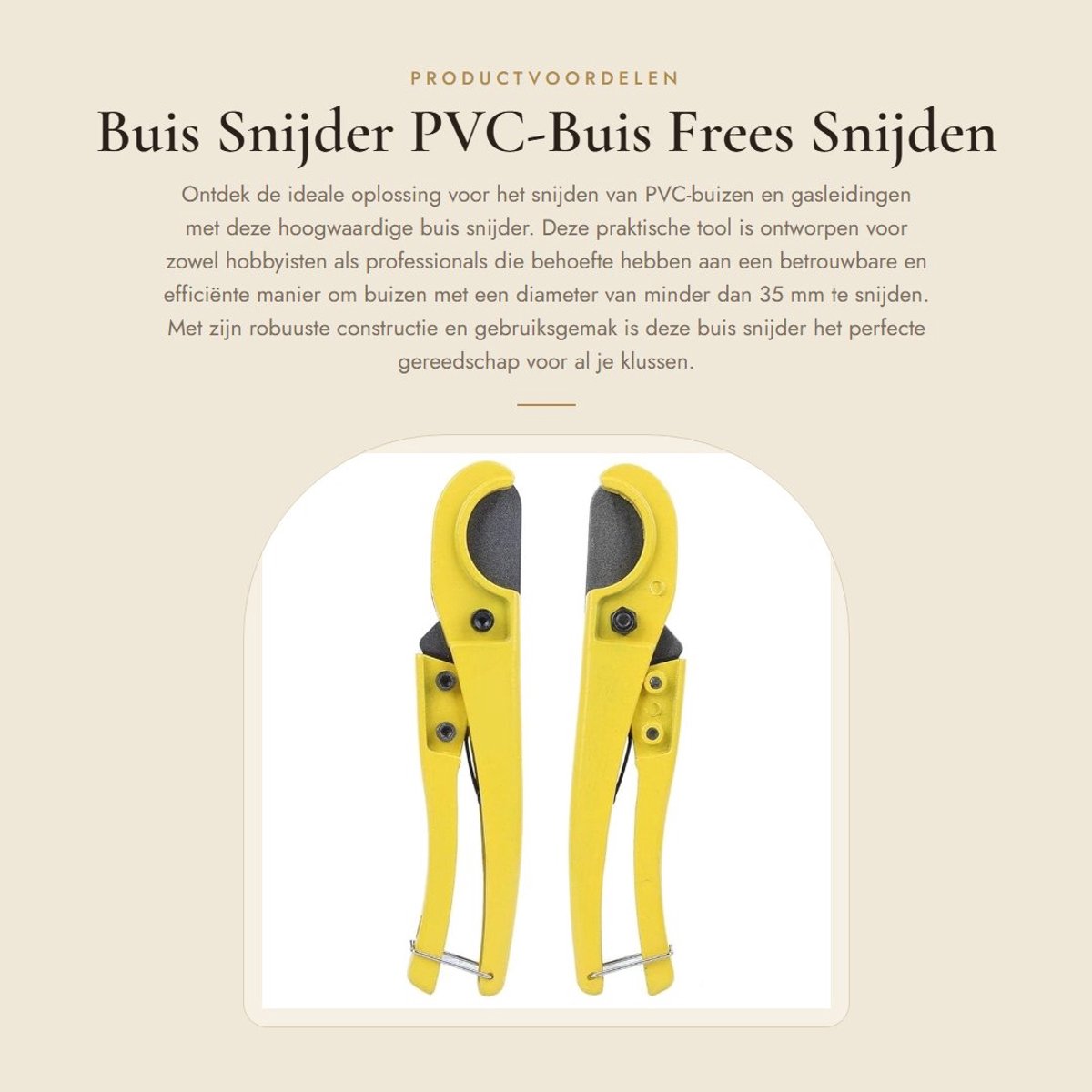Dailygoods- Buis Snijder Staal - PVC Snijden - Gasleidingen - Tot 35 mm - Pijpsnijder - Schaar voor Sanitair