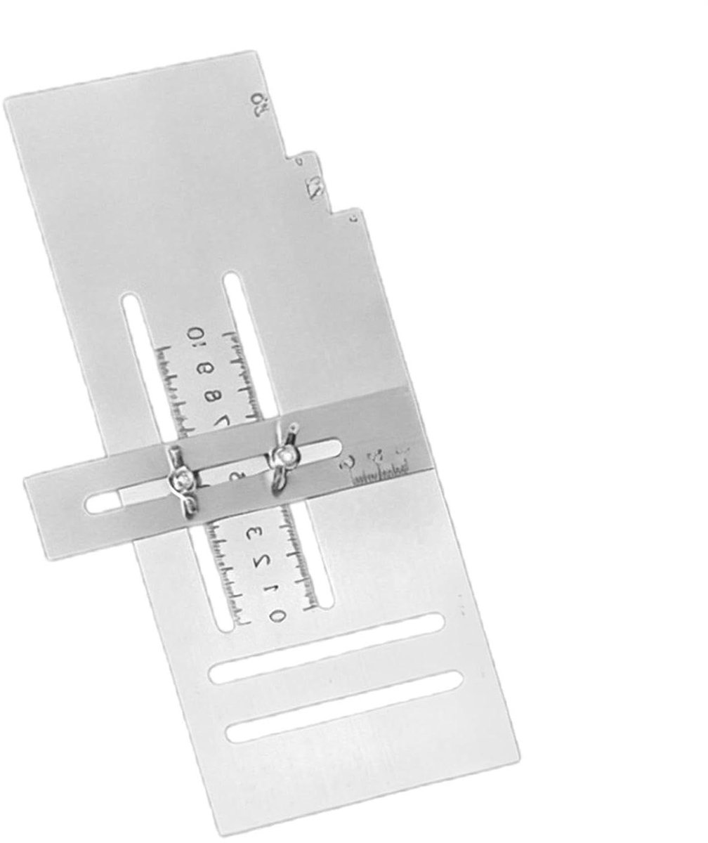 Vierkante liniaal - Houtbewerkingsgereedschap - Nauwkeurig meten - Verstelbaar ontwerp - 30.71 x 17.4 cm - Zilver