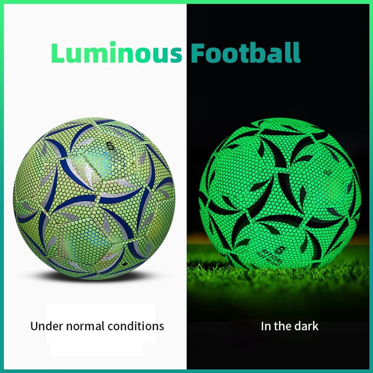 VHV - Lichtgevende Voetbal - Maat 5 Reflecterende Bal - PU Trainingsbal voor Avondspel — cadeau in Sport & Outdoor - foto 6