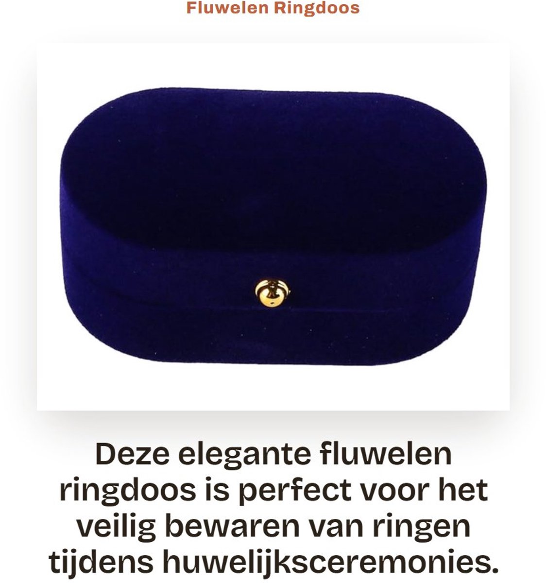 Dailygoods- Ringdoos Ovaal Fluwelen - Dubbele Sleuven - Vintage Sieraden Opbergdoos - Huwelijksceremonies - Verlovingsringen - Duurzaam Materiaal - Sieradenbox