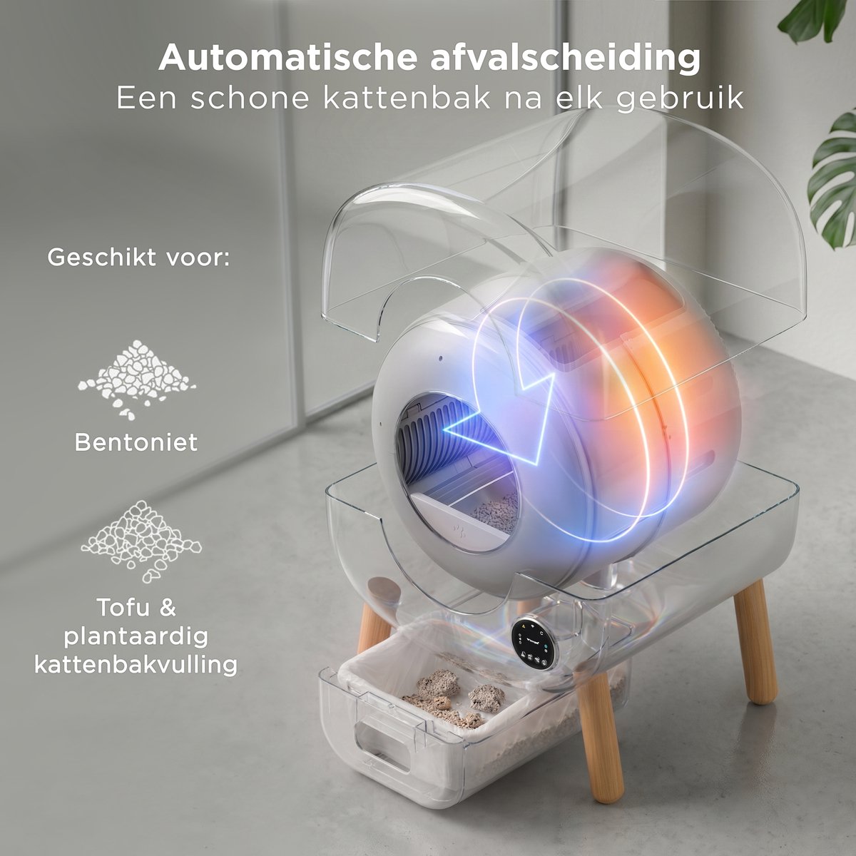 TrevoPet Neo - Automatische Kattenbak met App - Wit thumbnail 3