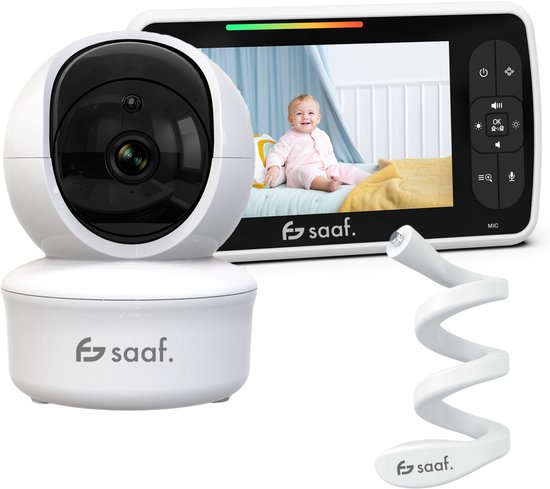 Saaf Babyfoon met Camera 5 Inch Scherm en Houder - Babyfoon - €69,95
