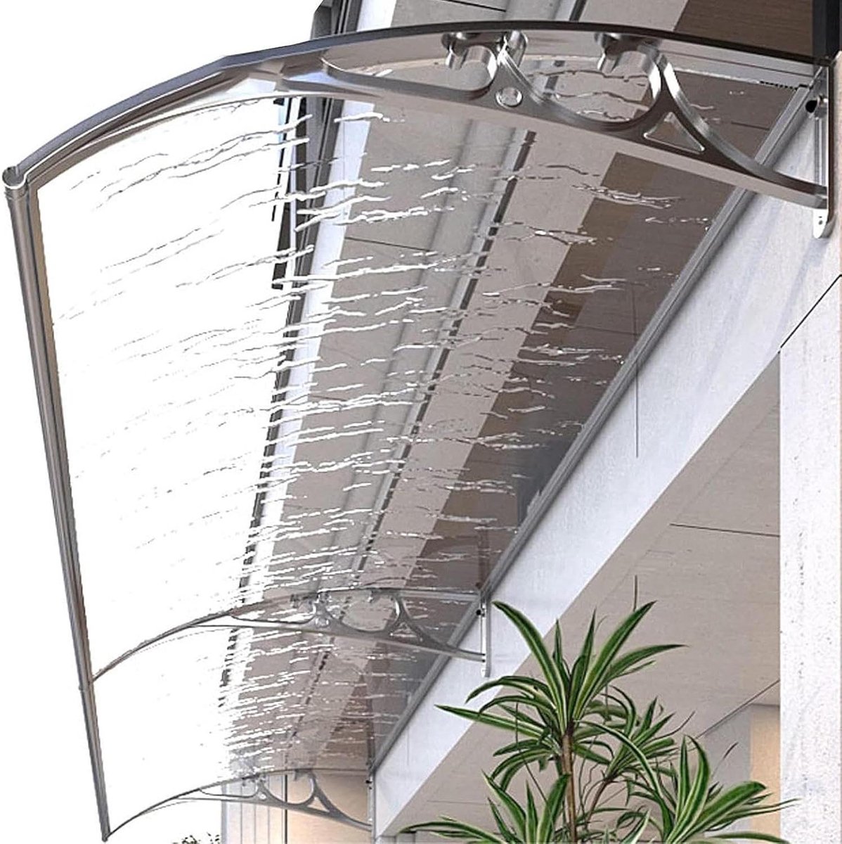 Aluminium Luifel - Dakoverkapping - Buiten Beschermen - UV-bestendig Polycarbonaat - 80 x 120 cm - Transparant